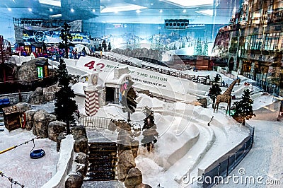 The ski resort Ski Dubai â€“ Mall of the Emirates ,United Arab Emirates. Stock Photo